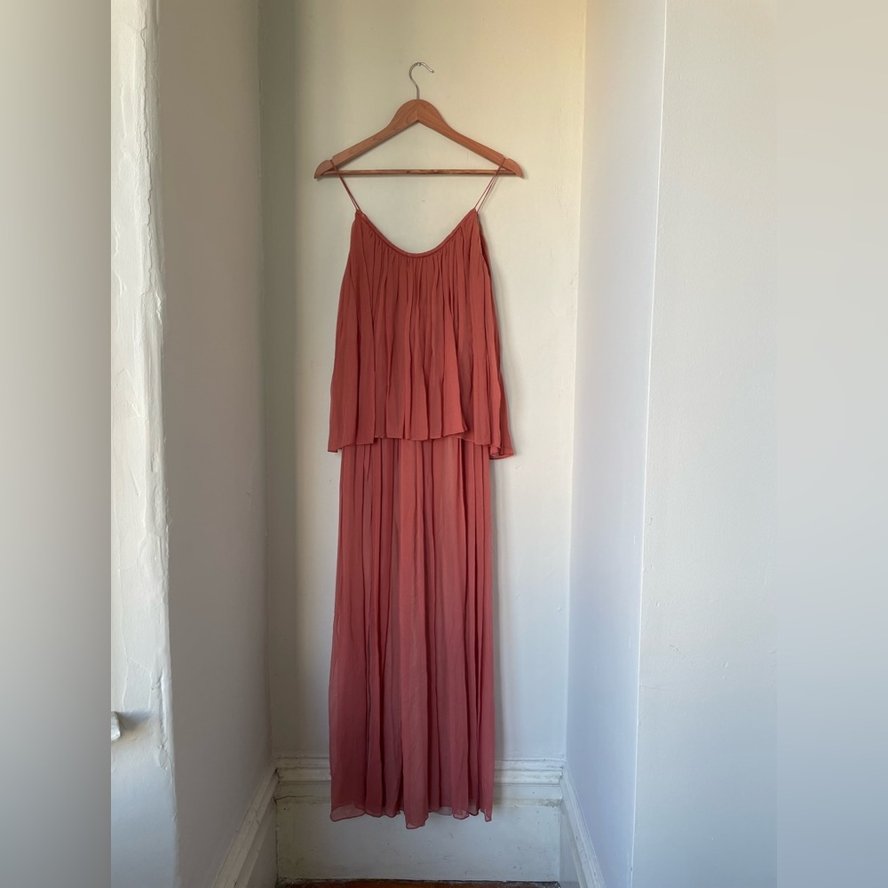 Elizabeth and James Peach Nougat Mael Silk Dress New with Tags